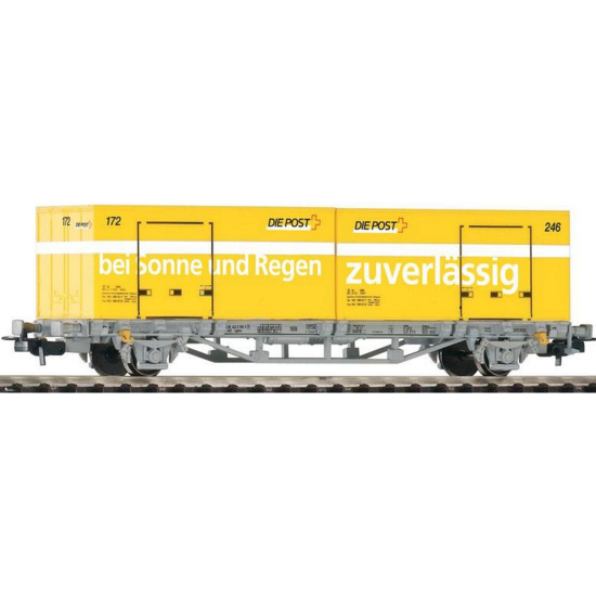 Wagon Towarowy Platfprma z kontenerowy 2x20' SBB-CFF Post V PIKO 96042 H0